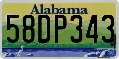 AL license plate 58DP343