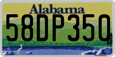 AL license plate 58DP350