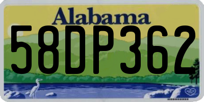 AL license plate 58DP362