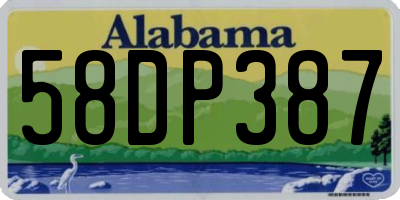 AL license plate 58DP387