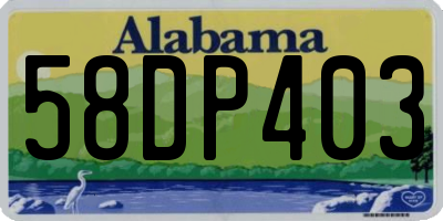 AL license plate 58DP403
