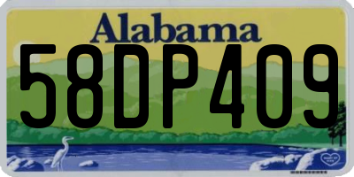 AL license plate 58DP409