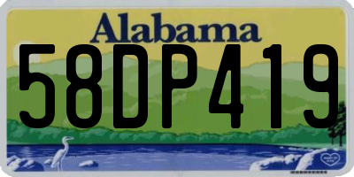 AL license plate 58DP419