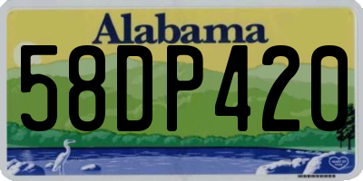 AL license plate 58DP420