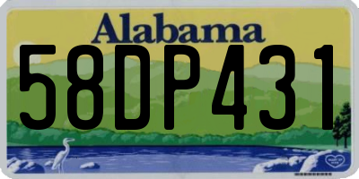 AL license plate 58DP431