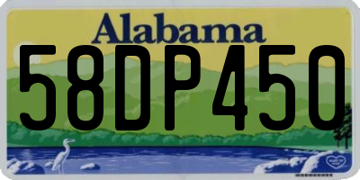 AL license plate 58DP450