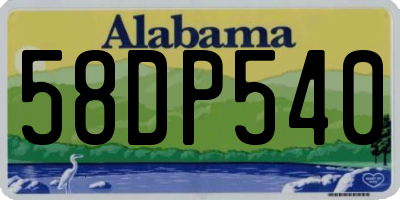 AL license plate 58DP540
