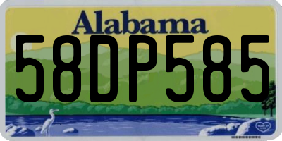 AL license plate 58DP585
