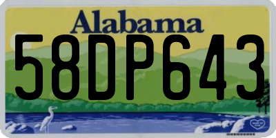 AL license plate 58DP643