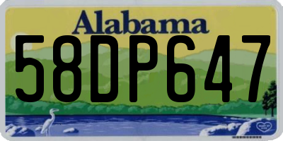 AL license plate 58DP647