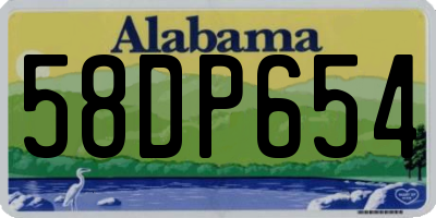 AL license plate 58DP654
