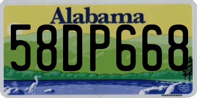 AL license plate 58DP668