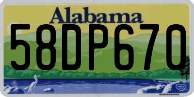 AL license plate 58DP670