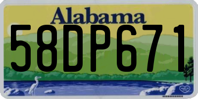 AL license plate 58DP671
