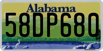 AL license plate 58DP680