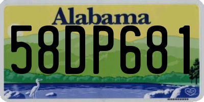 AL license plate 58DP681