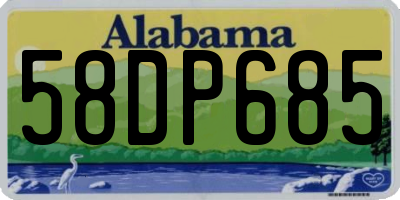 AL license plate 58DP685