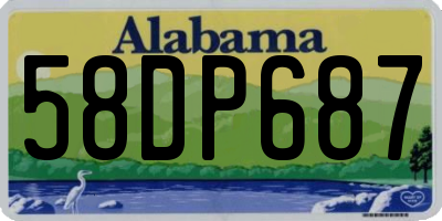 AL license plate 58DP687