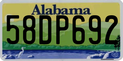 AL license plate 58DP692