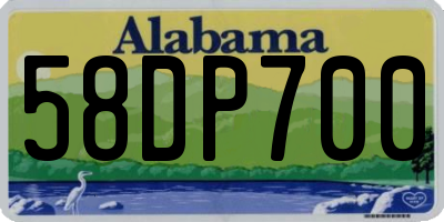 AL license plate 58DP700