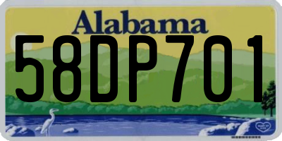 AL license plate 58DP701