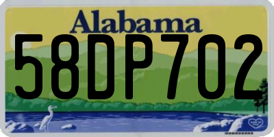 AL license plate 58DP702