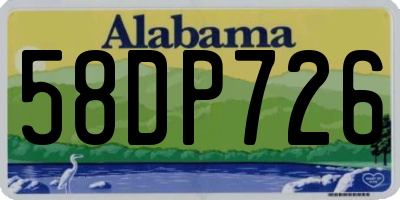 AL license plate 58DP726
