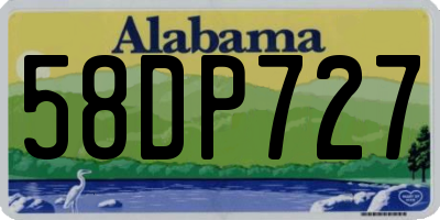 AL license plate 58DP727