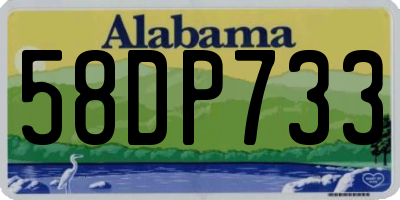 AL license plate 58DP733
