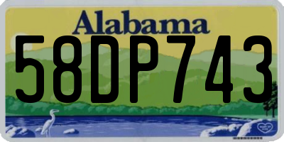 AL license plate 58DP743