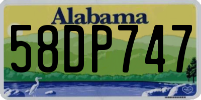 AL license plate 58DP747