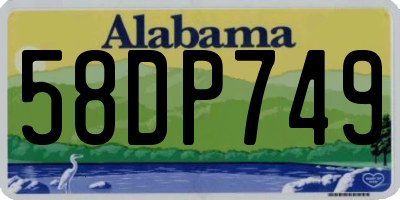 AL license plate 58DP749