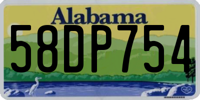 AL license plate 58DP754