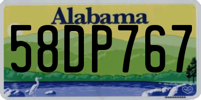 AL license plate 58DP767