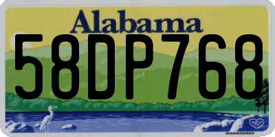 AL license plate 58DP768