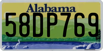 AL license plate 58DP769