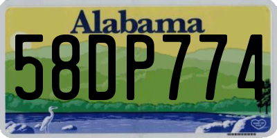 AL license plate 58DP774