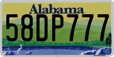 AL license plate 58DP777