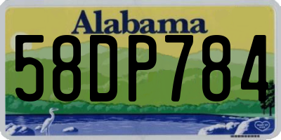 AL license plate 58DP784