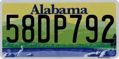AL license plate 58DP792