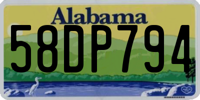 AL license plate 58DP794