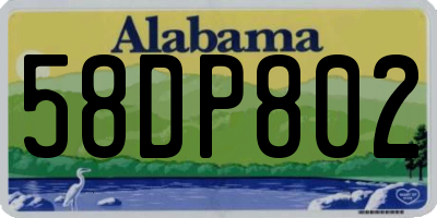 AL license plate 58DP802