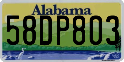 AL license plate 58DP803