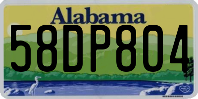 AL license plate 58DP804