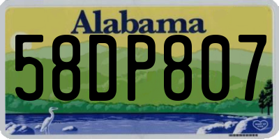 AL license plate 58DP807