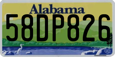 AL license plate 58DP826
