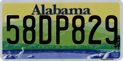 AL license plate 58DP829