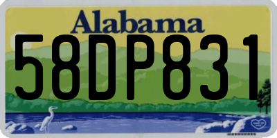 AL license plate 58DP831