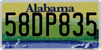 AL license plate 58DP835