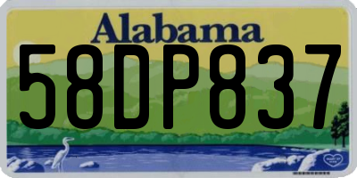 AL license plate 58DP837